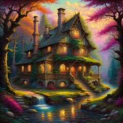 Fototapeta premium haunted house on the hill
