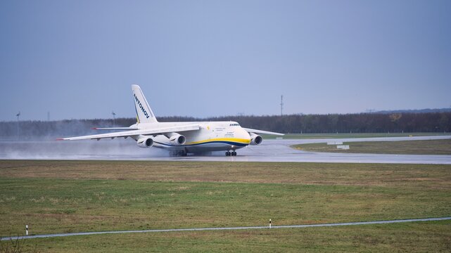 Antonov An-124: Be Brave Like Mykolaiv - Ukraine, Cargo Airplane at Airport Leipzig/Halle