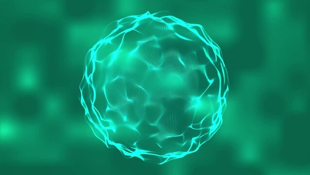 Abstract liquid geometric sphere . Abstract Motion Graphic with fluid particles moving in sphere. Visual loops for background and logos. Abstract corporate, space and futuristic style background. Seam