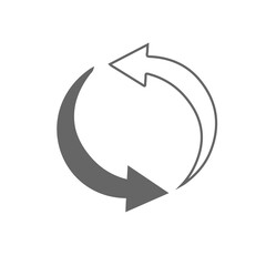 black direction arrows for transfer, sync, migration data. traffic bridge or exchange conept. linear logotype graphic art design isolated on white background.