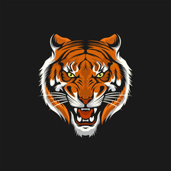 Vector Tiger Face Design Illustration