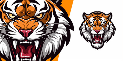 Dynamic Sport & Esport Team Logo: Classic Tiger Mascot Vector Design with Modern Flair for T-Shirt Printing & More