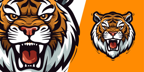 Fierce & Timeless: Classic Tiger Mascot Vector Logo Design - Ideal for Sport, Esport Team, and Badge Use
