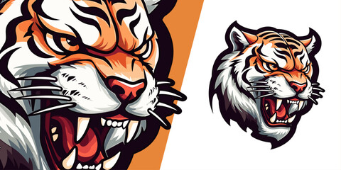 Unleash the Beast: Modern Illustrated Tiger Mascot Logo for Sport & Esport Teams - Grab Your Emblem Now