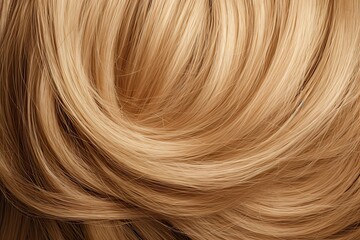 AI generated illustration of A closeup of long blond curly hair under the natural light