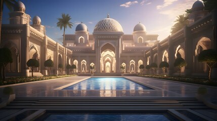 a classic arabic pallace building 