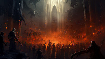 pc game simulation online horror castle attack dark forces warriors battle screen.