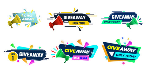 giveaway design element. for reward your participant design with modern concept