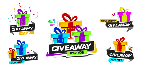 Giveaway Design Set Element. Element design template for your business