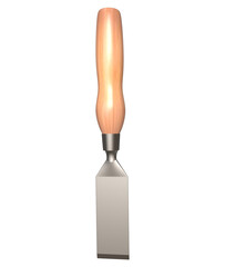 Realistic 3D chisel rendering, carpenter tool 