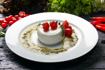 italian Burrata mozzarella cheese