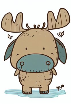 a cartoon of a moose