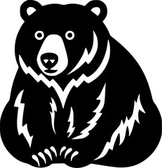 Bear - Black and White Isolated Icon - Vector illustration