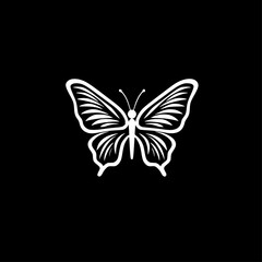 Fototapeta na wymiar Butterfly | Black and White Vector illustration
