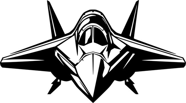 recommend clip art: Fighter Jet - Minimalist and Flat Logo - Vector illustration