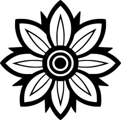 Flower | Black and White Vector illustration