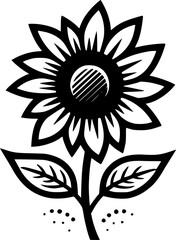 Fototapeta premium Flower | Black and White Vector illustration
