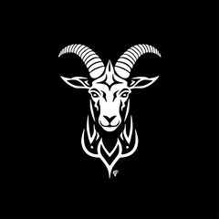 Goat - Black and White Isolated Icon - Vector illustration