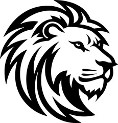 Lion - Black and White Isolated Icon - Vector illustration