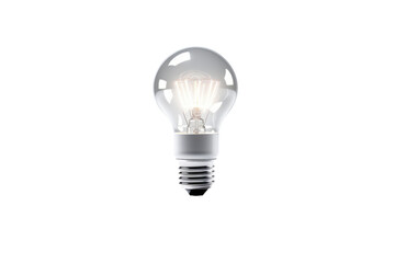 White light bulb isolated on transparent background , generative ai