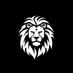 Fototapeta premium Lion - Black and White Isolated Icon - Vector illustration