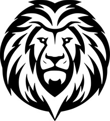 Obraz premium Lion | Black and White Vector illustration