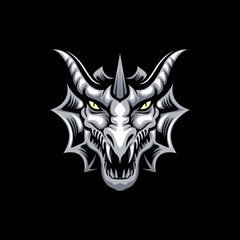 Vector Dragon Head Logo Design Illustration