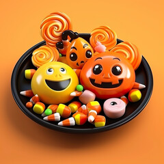 Cute halloween candy cartoons