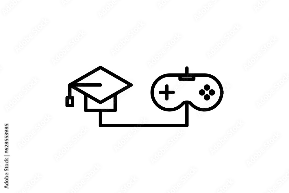 Wall mural education game icon. icon related to stationery. line icon style. simple vector design editable