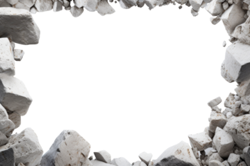 Rocks frame isolated on transparent background cutout , generative ai