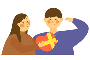 プレゼントを贈る女性