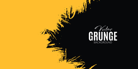 Abstract yellow grunge brush stroke background design