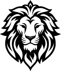 Obraz premium Lion - Black and White Isolated Icon - Vector illustration