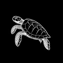 Obraz premium Turtle - Minimalist and Flat Logo - Vector illustration