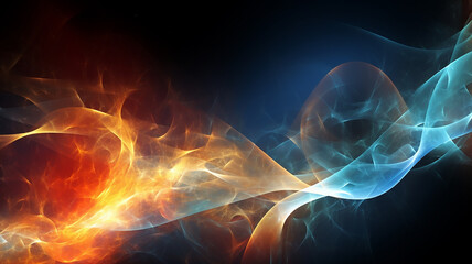 energy multicolored lines spectrum on a black background.