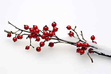 Fototapeta na wymiar tree branch tree holiday celebration christmas berry green decoration winter red. Generative AI.