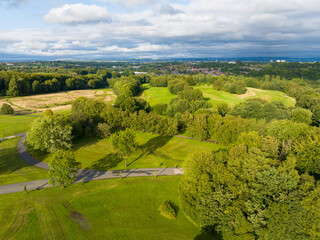 Fototapeta na wymiar Aerial Photos of Heaton Park, Manchester UK