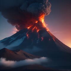 Mountains of Fire: Mesmerizing Volcano, volcano in the clouds