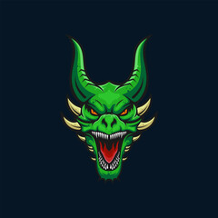 Vector Dragon Head Design Illustration
