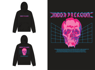 Under Preasure Skull Hoodie Streetwear Design
