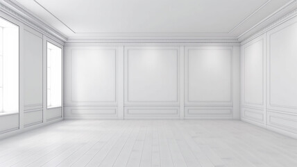 Fototapeta premium empty white room apartment copy empty space.