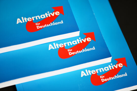 Burgdorf, Lower Saxony, Germany - June 30, 2023: AfD Party programs -  AfD is a far-right political party in Germany