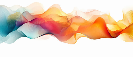 multicolored pulse, abstract lines, rainbow gradient on a white background. 3d texture. .