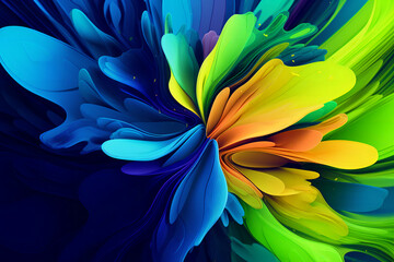 colorful abstract flower paint splash background art