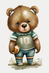 teddy bear dressed american football outfit