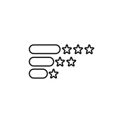 Stars rating line icon, Feedback review feedback symbol UI UX GUI design element.