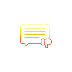 Thumb down and speech bubble icon, Like and dislike symbol Vector illustration.
