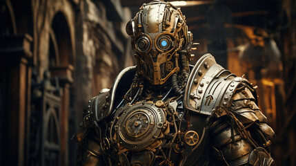 Fototapeta premium steampunk_warrior_robot