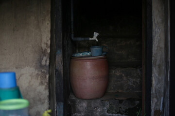 Poor water supply service in house in poverty area