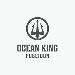 vintage poseidon trident logo design
